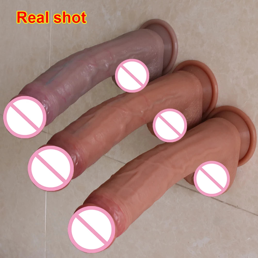 Super Long Realistic Dildo Soft Big Penis Silicone No Vibrators Lesbian Strapon Vagin Anal Sting Sex Toys For Womans Maturbators