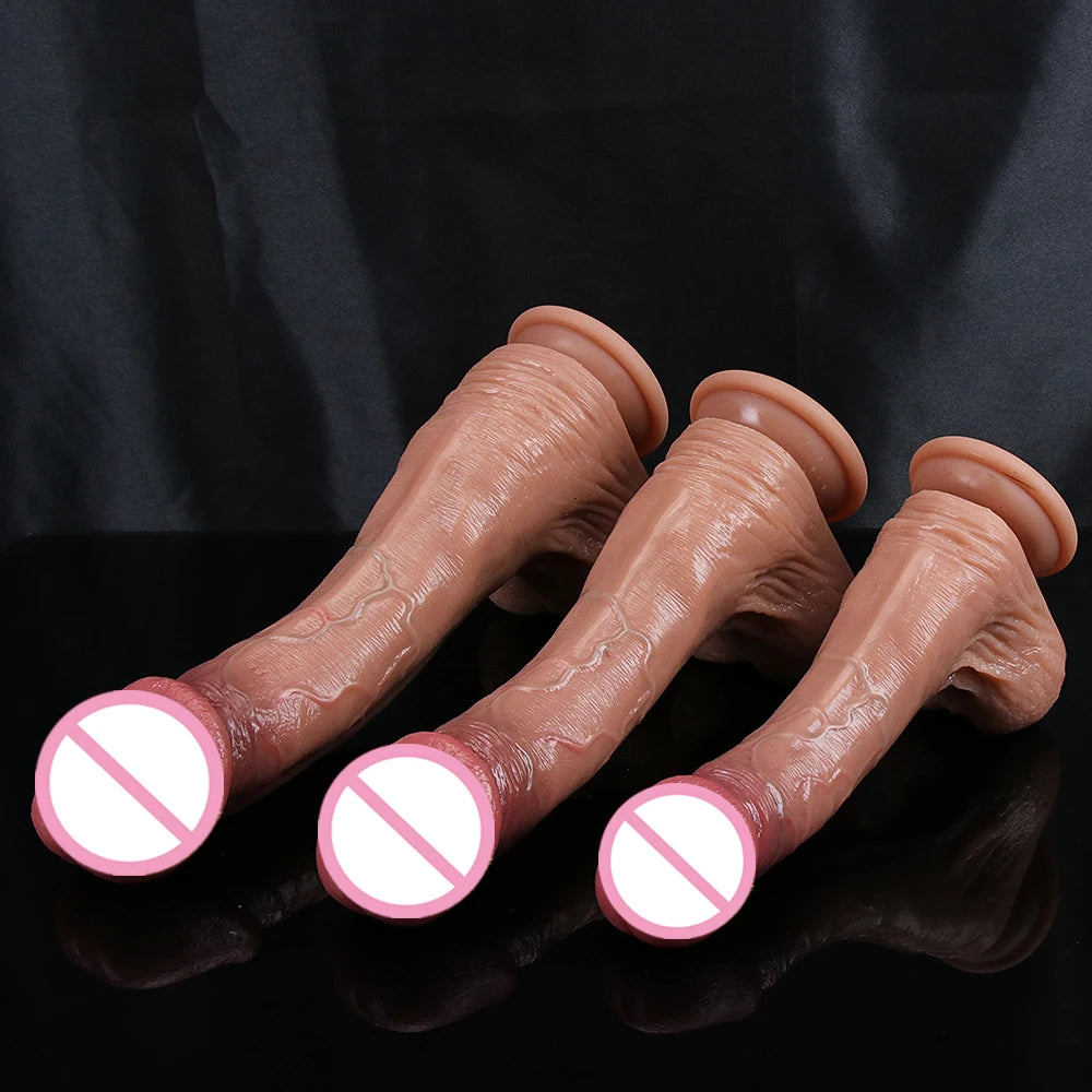 New Realistic Big Glans Dildo Soft Long Penis Huge Adult Dick Suction Cup Anal Sex Toys For Women Vagina G-Spot Orgasm Stimulate