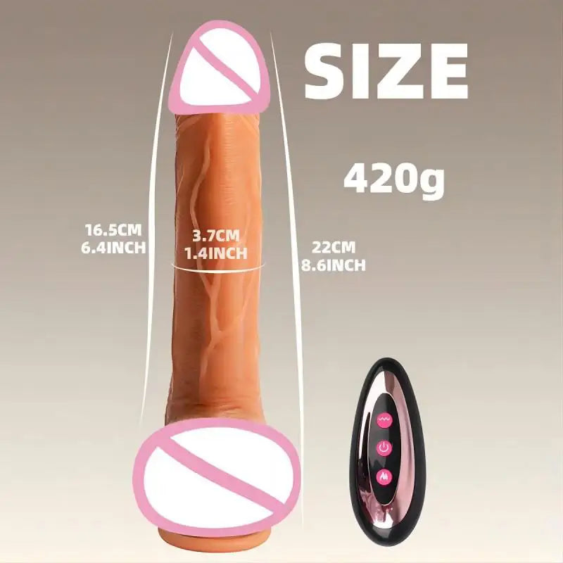 Women Automatic Telescopic Sex Toys Large Realistic Penis Huge Dildo Vibrator Super Big Dick Fake Cock 14.5 inch Long Dildos