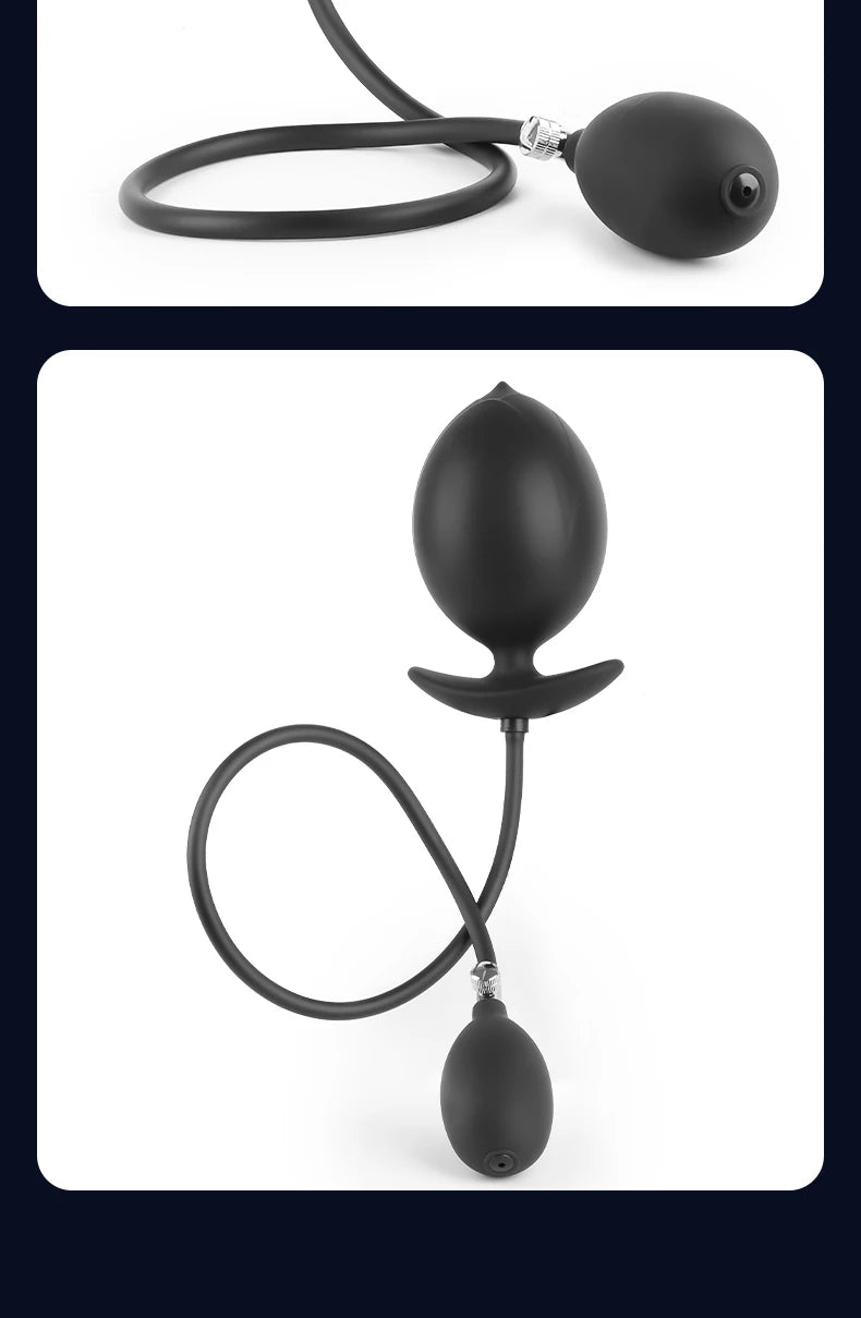 Expand Inflatable Anal Plug with Magneticsuction Valve Stretch Anal Trainer Stimulation Inflatable Anal Butt Plug BDSM for Men