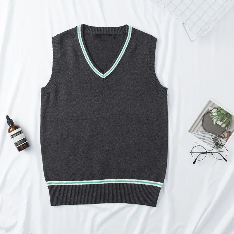 Cosplay Costume Magic School Hufflepuff Ravenclaw Slytherin Wizard V Neck Sweater Uniform Stripe Cotton Sleeveless Knitted Vest
