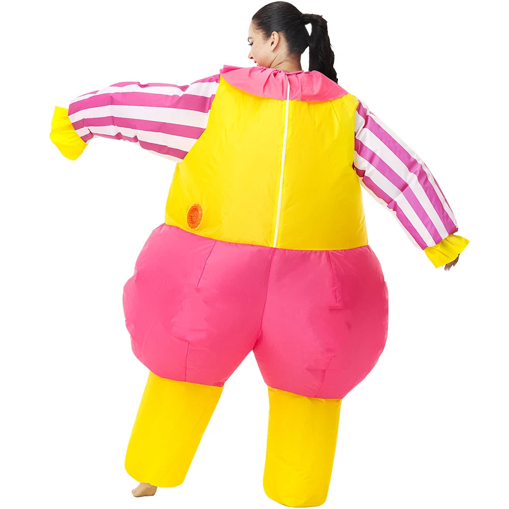 Easter Bunny Clown Adult Kids Inflatable Costume Funny Cute Rabbit Cosplay Suit For Performance Festival Carnival Party Clothing