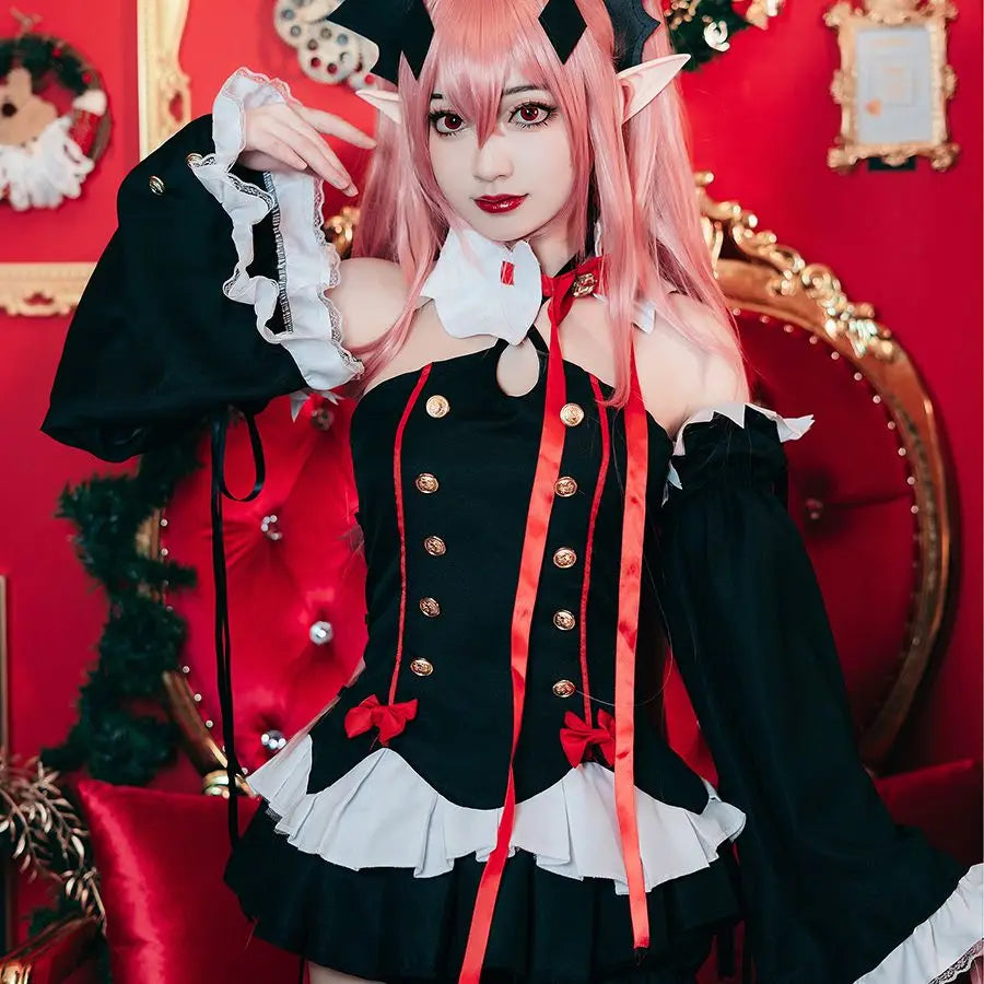 Seraph Of The End Krul Tepes Cosplay Costume Uniform Wig Anime Owari no Seraph Vampire Witch Cosplay Halloween Costume For Women