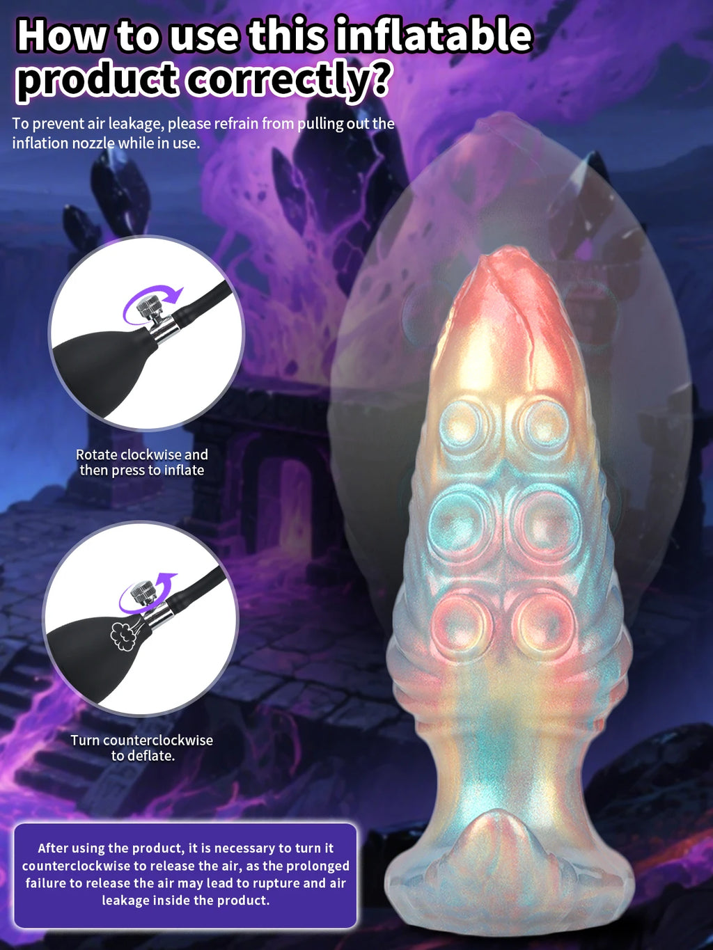 Inflatable Anal Plug Max 11cm Huge Buttplug Inflatable 18+ BDSM Sex Game for Women Men Gay Anal Dilation Prostate/G-spot Massage