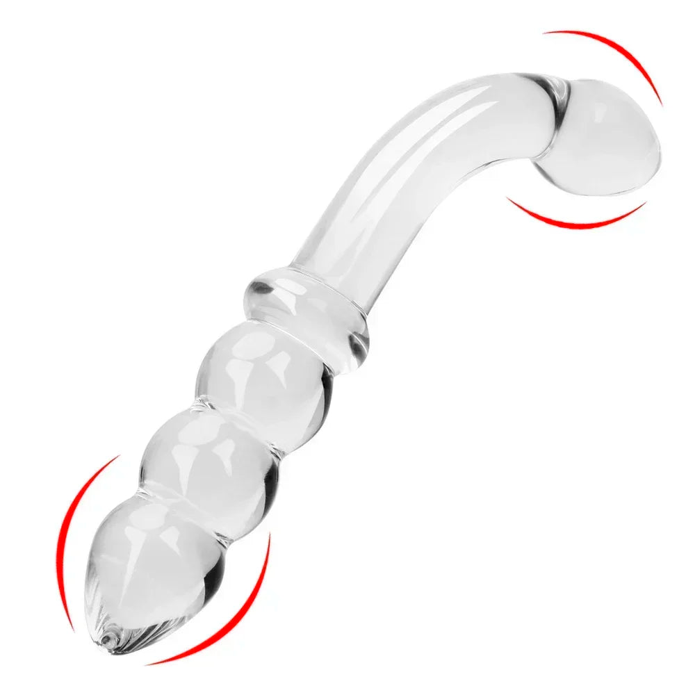Glass anal bead butt plug for women hard dildo vagina anal dilator male prostate massager female masturbation device sex toy