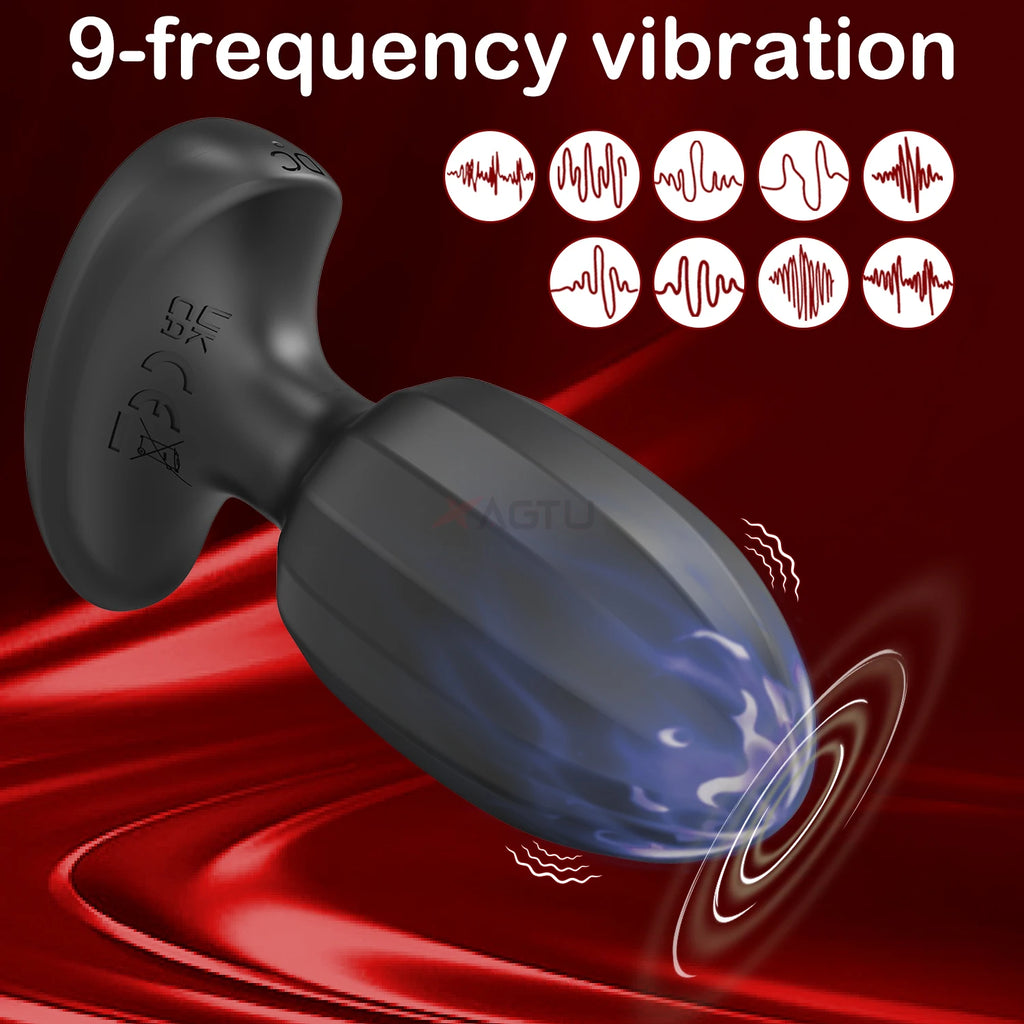 Anal Plug Vibrator Gay Massager Glow Anal Toy Butt Plug Stimulator Masturbation Tools Penetration Anal Plug Vibrating Man Women