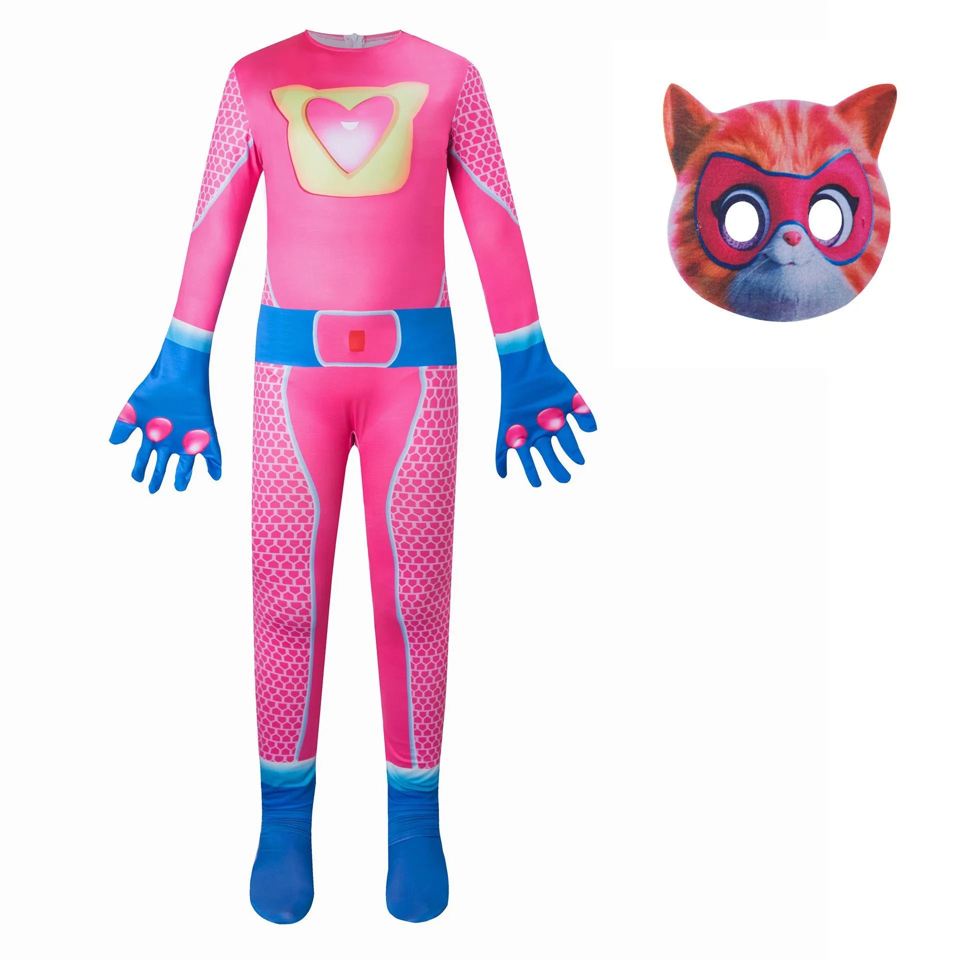 SuperKitties jumpsuit, tight fitting Halloween costume, stage performance costumes, super cats