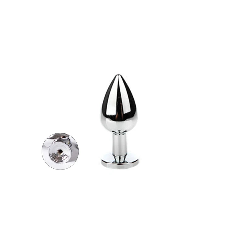 Adult Metal Anal Dilator Butt Plug with Fetish Tail Fit Stopper for Women Men Fun Games Anal Training Sex Toys Erotic Shop