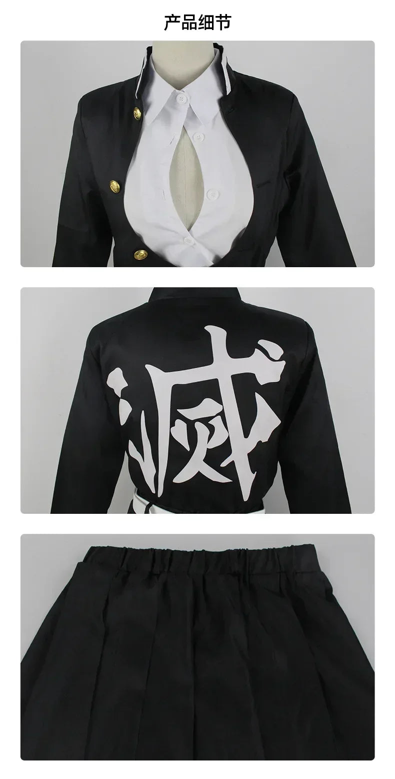 Adult Kids Demon Slayer Kimetsu No Yaiba Anime Kimono Kanroji Mitsuri Cosplay Costume Kisatsutai Sexy Women Halloween Clothes