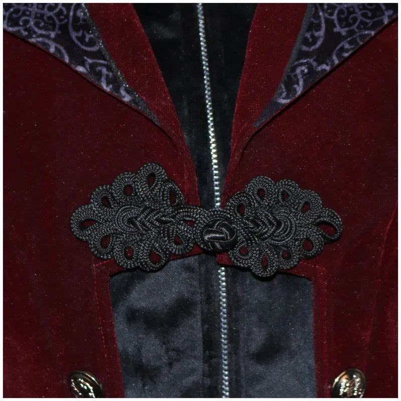2025 Steampunk Women Men Medieval Dress costume Velet Stand Collar Tailcoat Gothic Vampire Cosplay Jacket Coats S-5XL