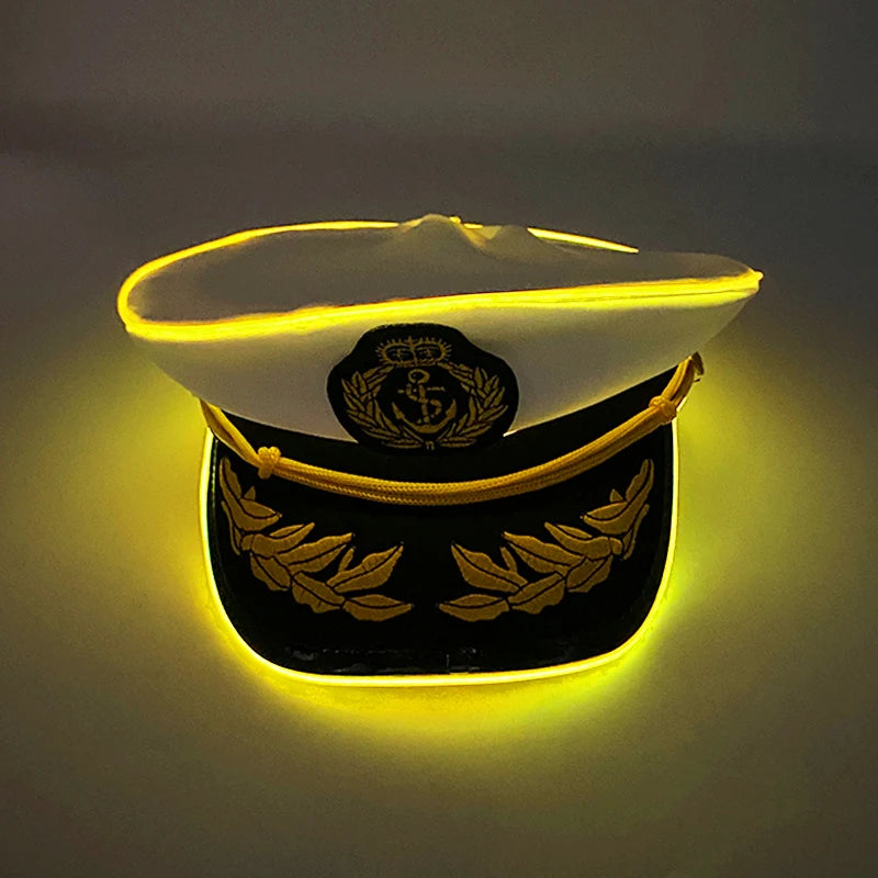 LED Pirate Hat Pirate Theme Holiday Cosplay Pirate Costume Decorations Glowing Captain Hat Colonial Tricorn Hat Woman Skull Hat