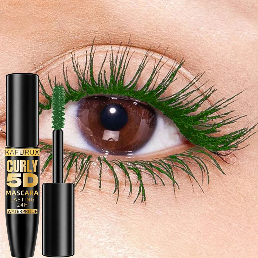 5D Mascara Thick Curl Waterproof Natural Lenthen Eyelash 9 Colors Blue White Green Pink Black Eye Makeup Korean cosmetics
