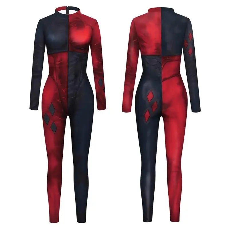 [You're My Secret] Clown Women Cosplay Costume Halloween Dress Up Matching Set Carnival Party Dress Leggings Cool Bodysuit