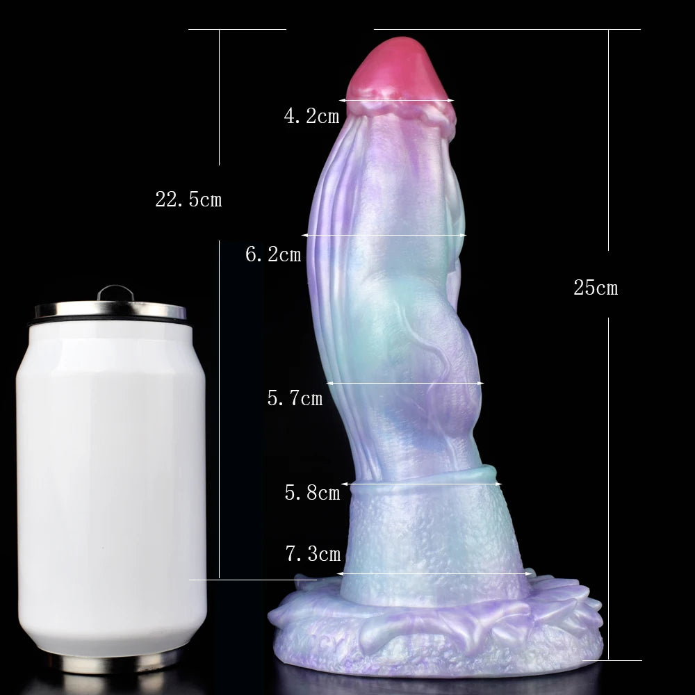 FAAK Luminous Dragon Dildo With Suction Cup Knot Dog Penis Size S M L Female Masturbator Glowing In Dark Silicone Sex Toys