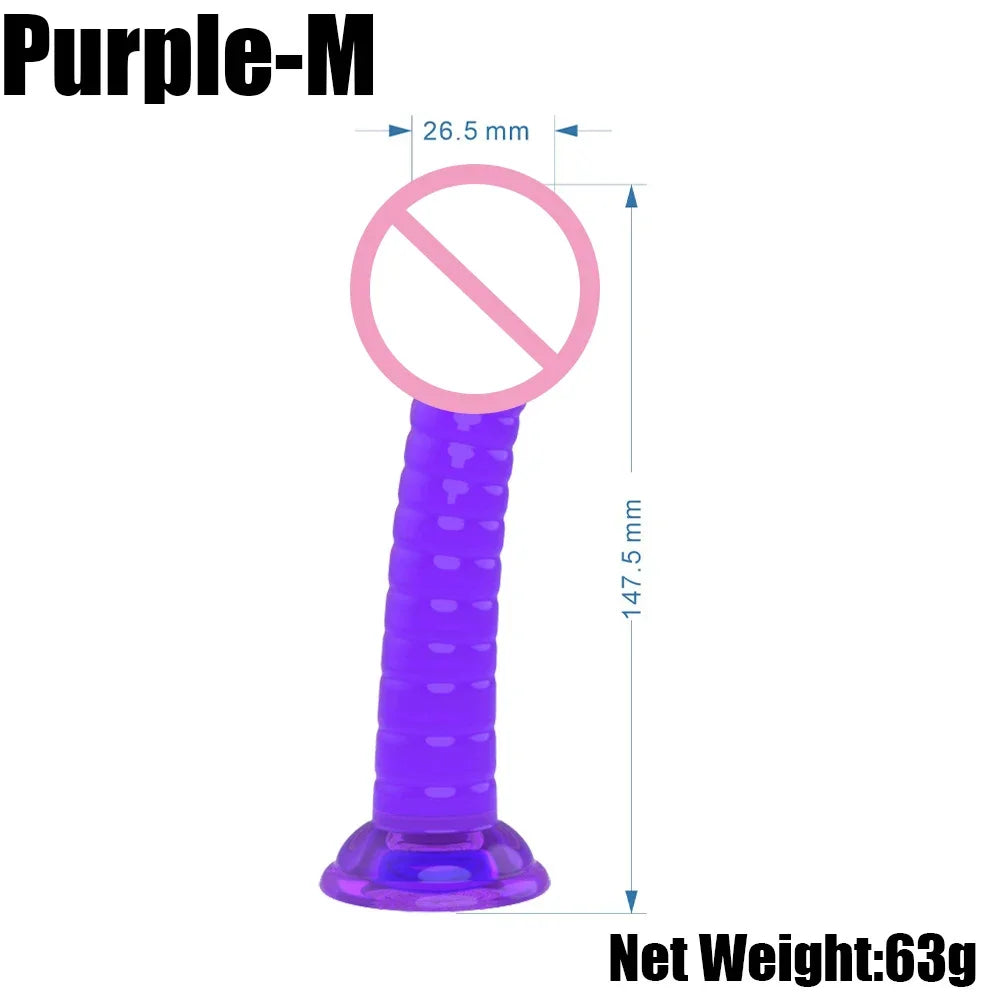 Realistic Dildos For Women No Vibrator Sex Toys Couples Crystal Jelly Mini Penis Vagina Anal Butt Plug Female Masturbation 4Size