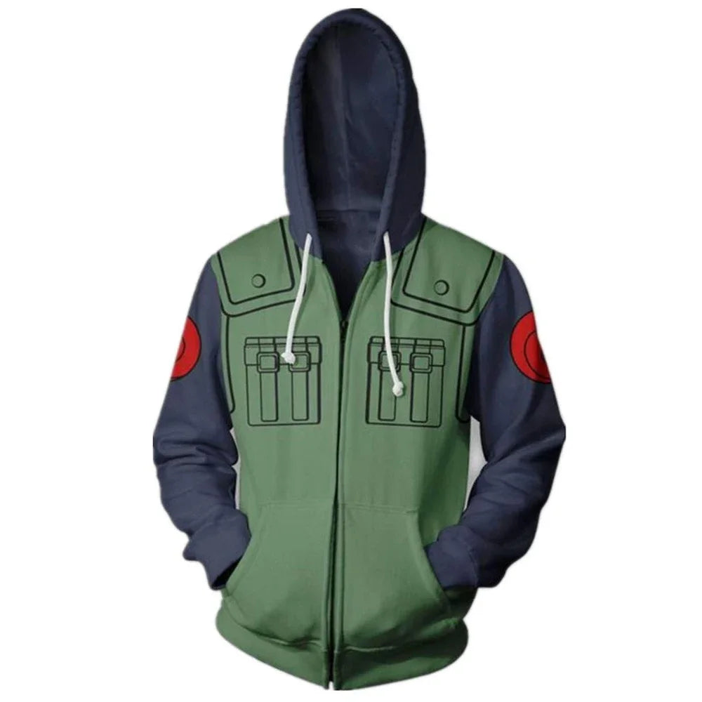 Anime Zip Hoodie Jackets Cosplay Clothes Costumes Men Hoodies Sweatshirts Zipper Tops Sasuke Sweatshirt Kakashi Tops