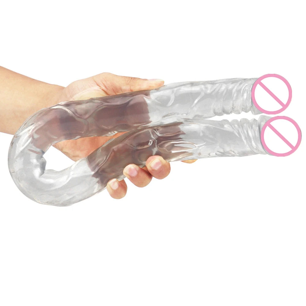 55cm Multicolor Double Head Dildo Flexible Dick Soft Big Penis Vagina Orgasm G-spot Stimulator Anal Sex Toys For Lesbian And Gay