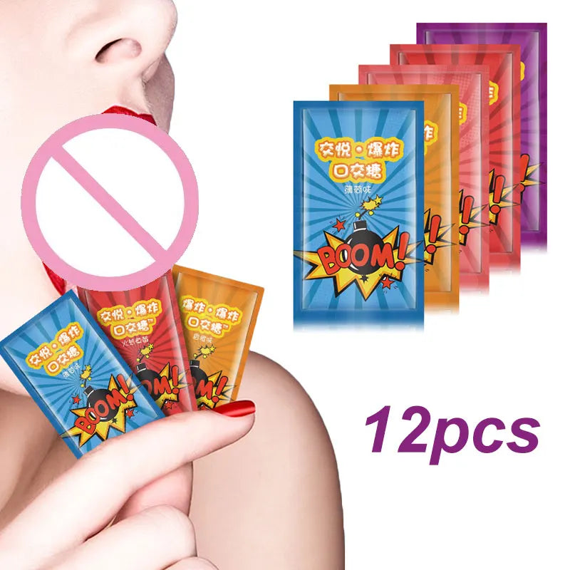 12Pcs Sex Toys for Couples Women Oral Sex Candy Blowjob Popping Flirting Men Edible Blowjobs Stimulate Enjoy Fire Ice Feeling 18