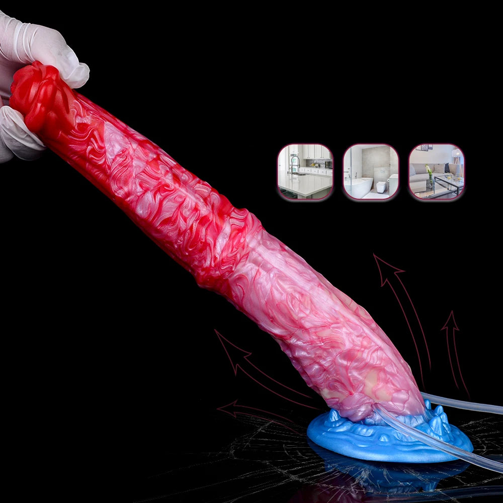 NNSX Long Horse Inflatable Squirting Anal Plug Strong Sucker for Women Masturbator Female Vagina Massage Butt Plug Sex Product