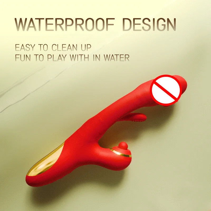 Super Powerful Double-Paddling Vibrator Female Impact Massage Fake Penis Clitoris Stimulator G-spot Massager Adult Toy