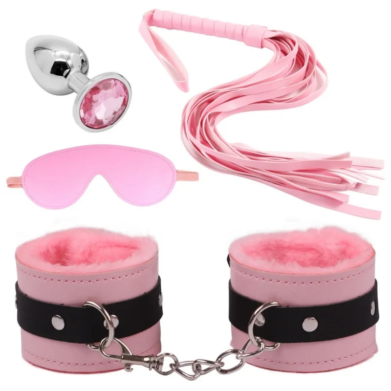 Leather Whip Bondage Plush Erotic Handcuffs Bdsm Slave Gag Exotic Accessories Anal Plug Sex Toys For Women Role Play Adult Games