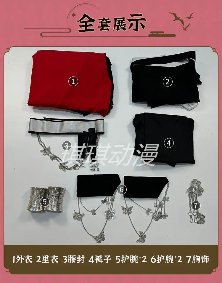 Tian Guan Ci Fu Huacheng Cosplay Costume Young Sanlang Costume Ghost King Hua Cheng Cosplay Set Ancient Huacheng Hanfu Dress