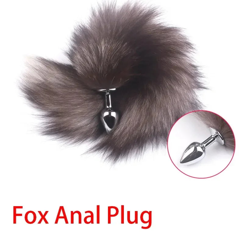 Anal Plug Sexy Fox Tail Vaginal Plug Dildo Masturbation Anal Vibrator Men Prostate Massager Female Masturbator Anal Masturbating