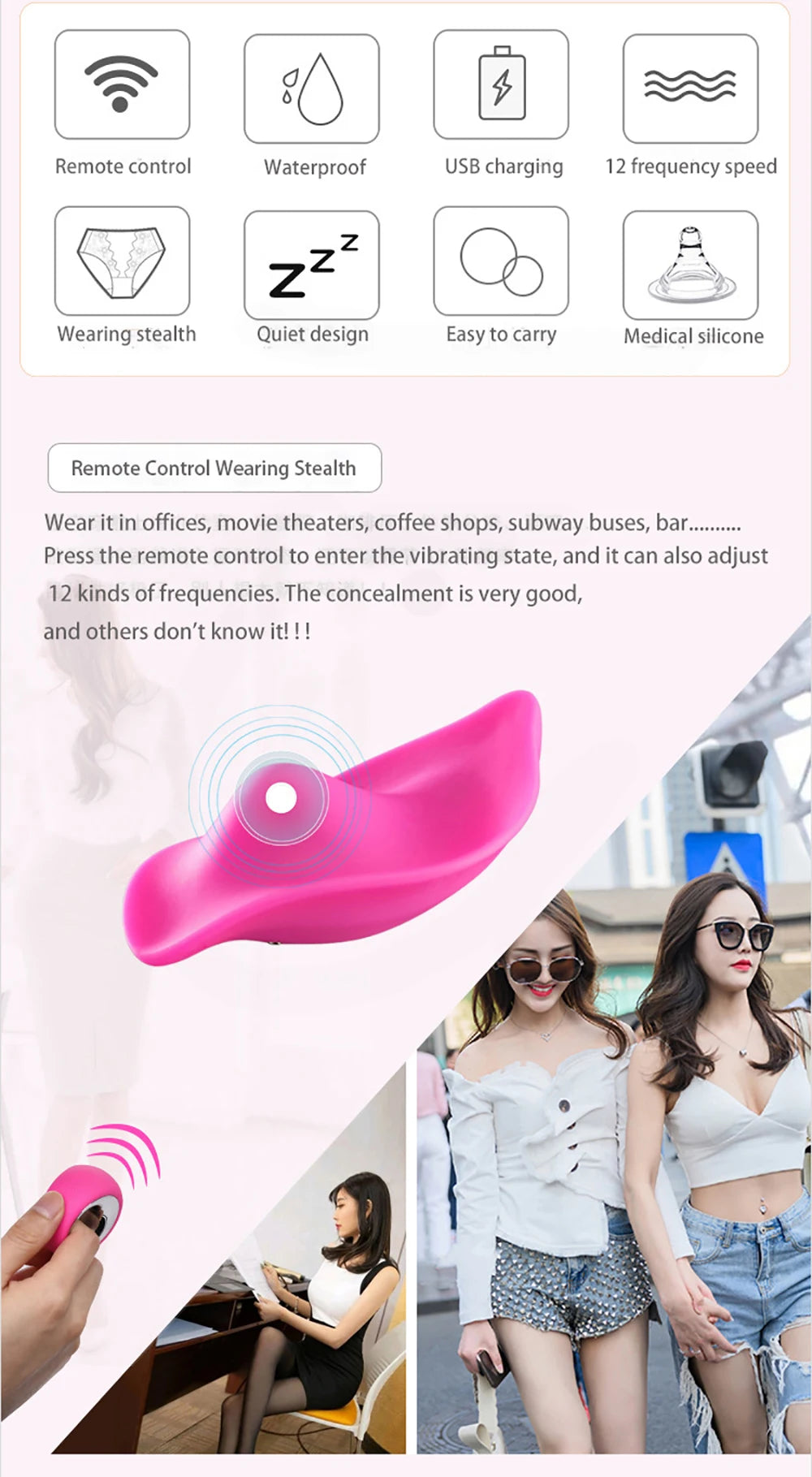Vibrators for women clitoris powerful No Sound Butterfly Wearable Panties Egg Vibrator Clitoral Stimulator Sex Toy for Women 18+