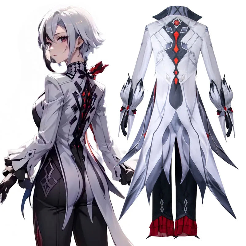 Arlecchino The Knave Cosplay Costume Genshin Impact  Fatui Harbinger Wig Set Servant Snezhnaya Halloween Costumes For Women