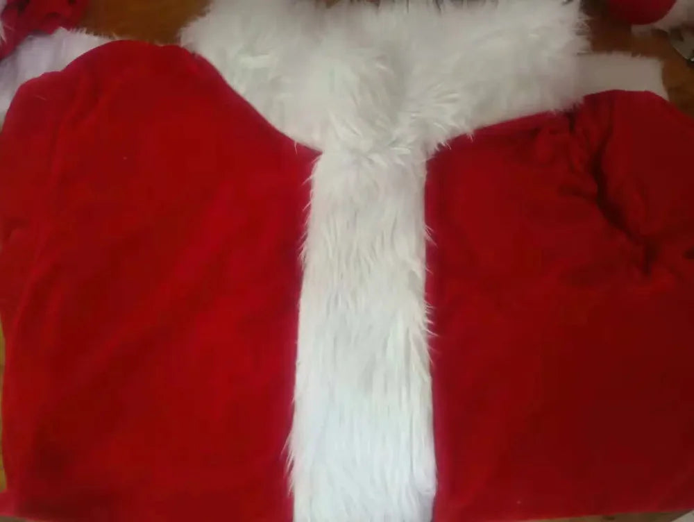 Santa Claus Cosplay Costume Christmas New Year Men Costumes Deluxe Classic Adults Set Halloween Carnival Party RolePlay Suits