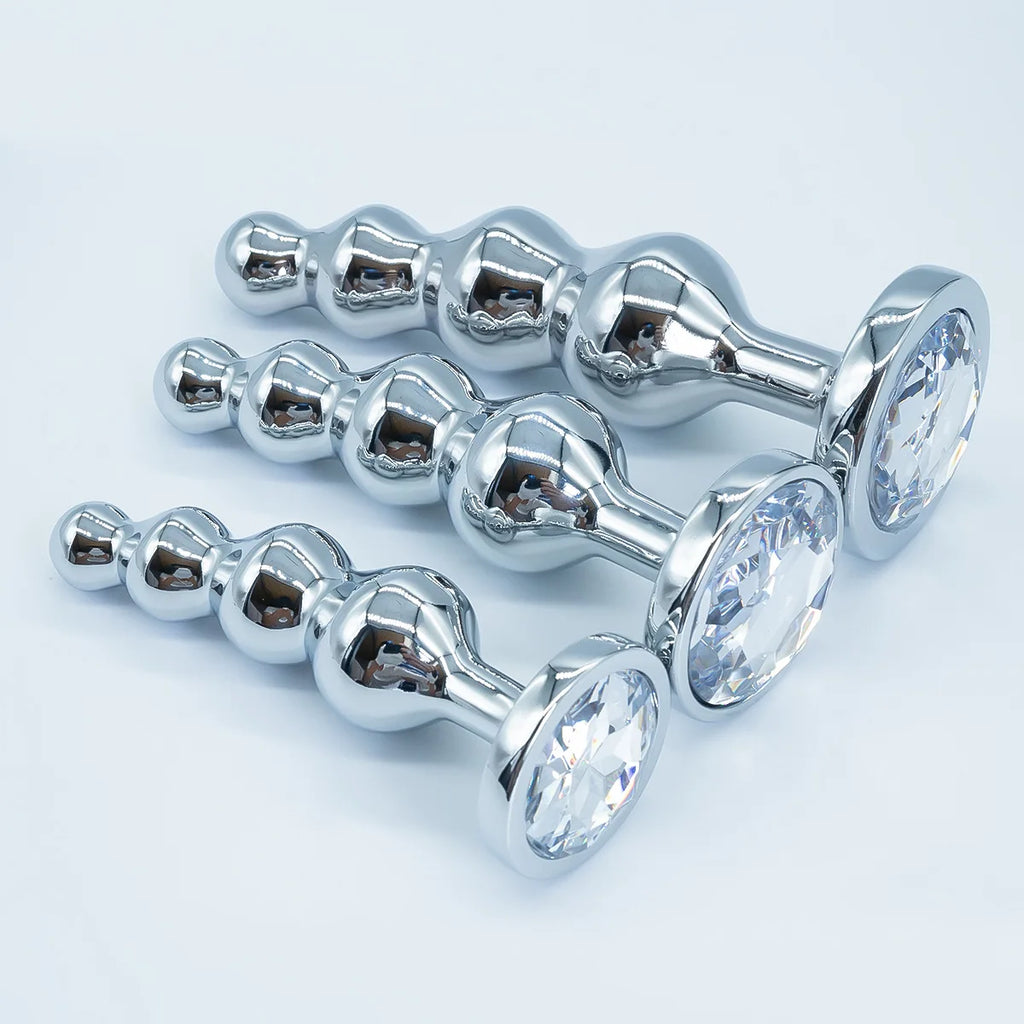 Metal Anal Plug Prostate Massager Anal Beads Butt Plug Metal Dildo G-spot Stimulating Sex Toys for Men and Women But Plug