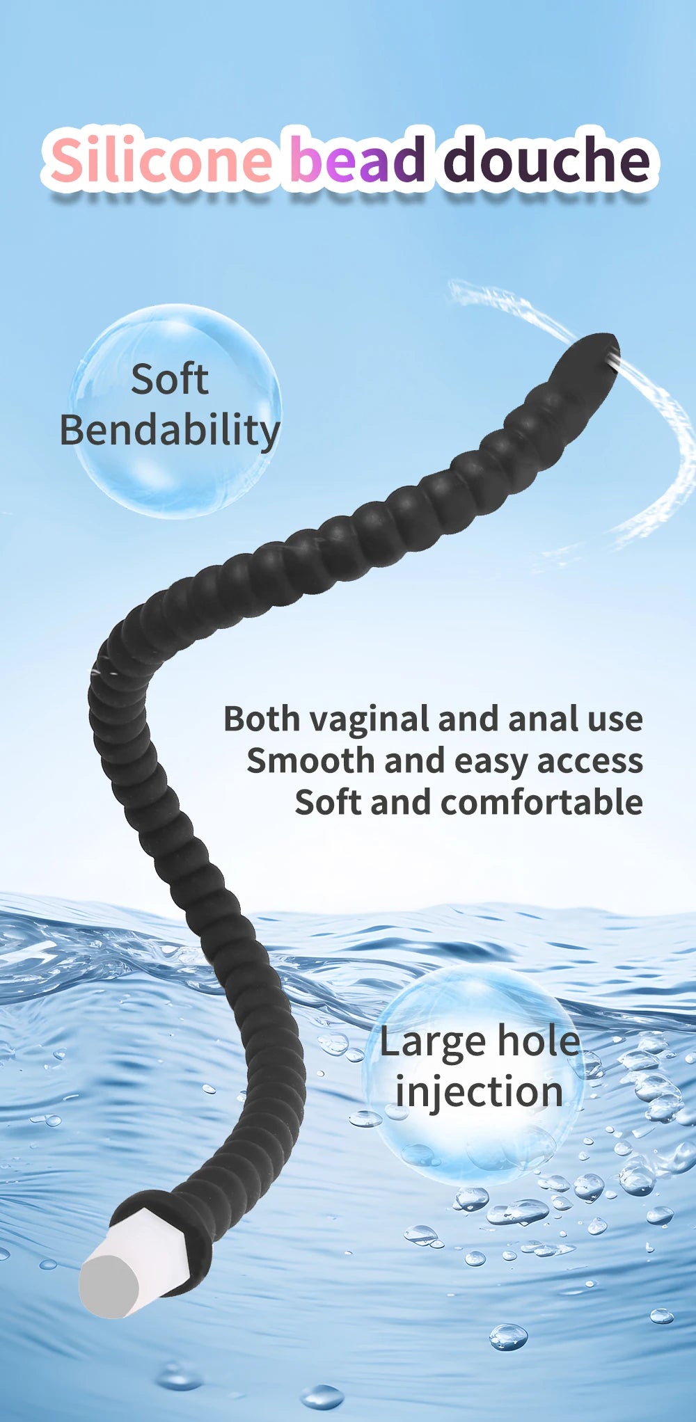 Deep Anal Plug anus Washing Tube for Vaginal Anal Long Buttplug Enema Cleaning Sex Toys for Men Prostate Stimulate Silicone Plug