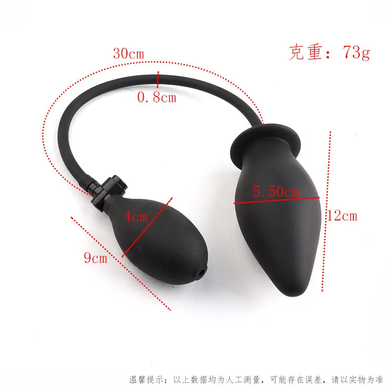 Inflatable Anal Plug with Metal Ball for Men&Women Extra Large Prostate Massager &G-Spot Stimulator Premium Comfort Anal Dilator