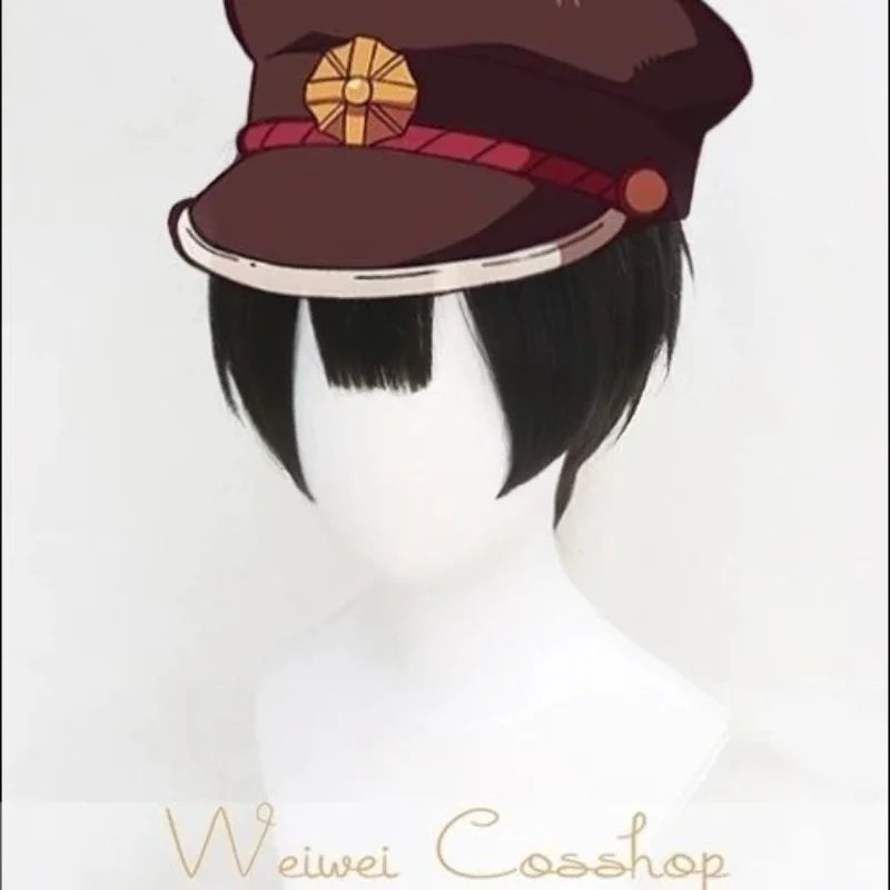Hanako Cosplay Costume Anime Toilet-Bound Hanako-Kun Cos Clothes Cool Outfit Uniform Hat Black Wig Cape for Carnival Party
