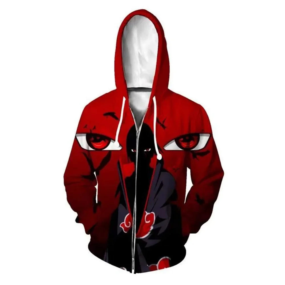 Anime Zip Hoodie Jackets Cosplay Clothes Costumes Men Hoodies Sweatshirts Zipper Tops Sasuke Sweatshirt Kakashi Tops