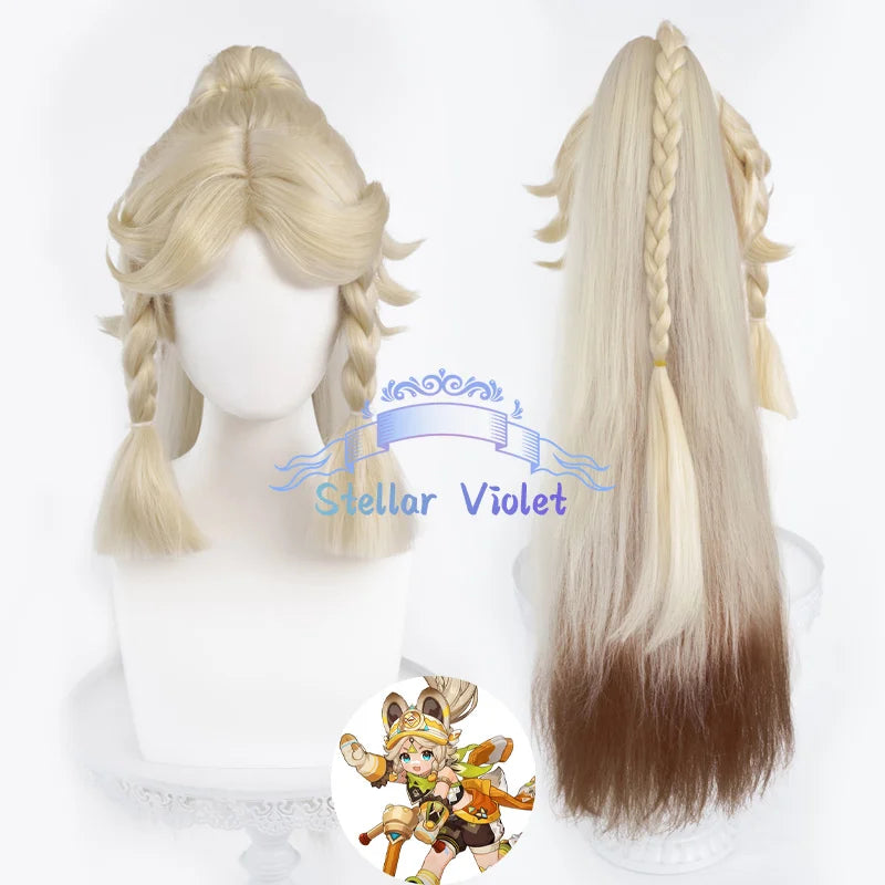 Mavuika Cosplay Wig Heat Resistant Game Genshin Impact Kinich Cosplay Synthetic Wigs Varesa IFA Chasca Kachina Citlali Anime Wig