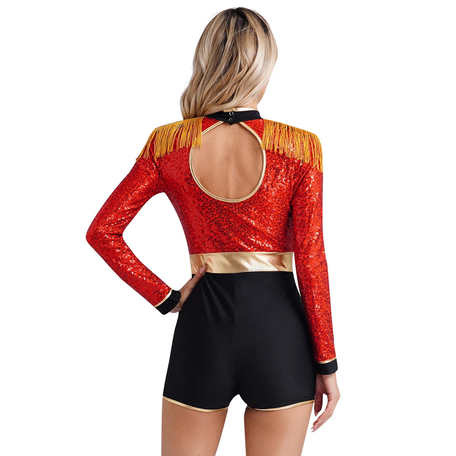 Womens Circus Ringmaster Halloween Cosplay Costume Glitter Lion Tamer Director Uniform Circus Majorette Carnival Clown Clothings