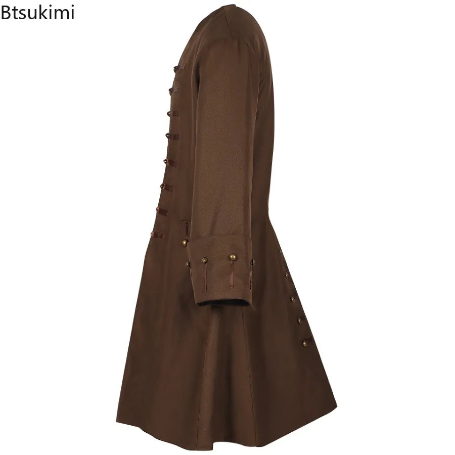 Halloween Caribbean Pirate Jacket Renaissance Overcoat Medieval Jacketcoats Pirate Captain Costume Stage Role-playing Costume