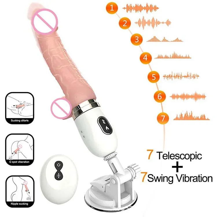 Realistic Dildo Remote Control Automatic Sex Machine Big Penis Vibrator Retractable Dildo Female Masturbator Suction Cup