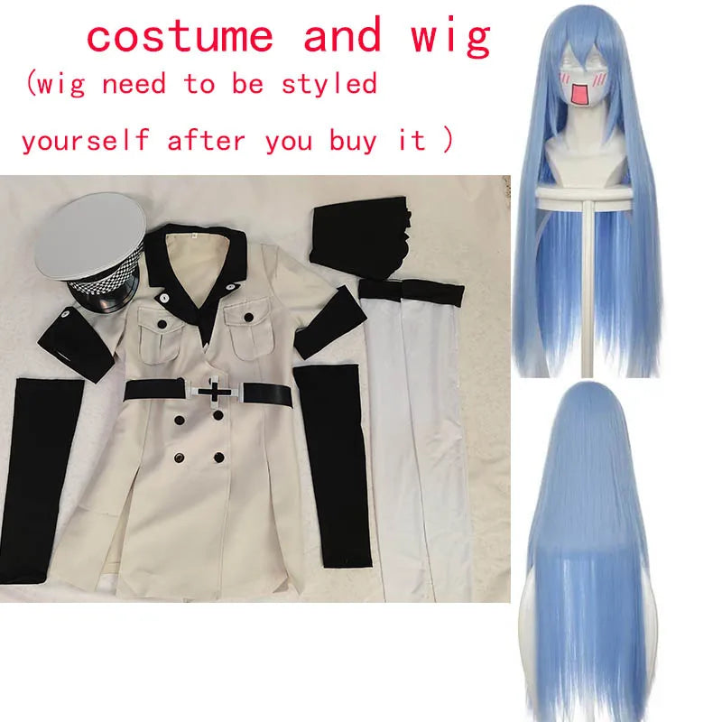 Cosplay Anime Esdeath Empire Cosplay Costume Manga General Uniform with Hat Socks for Halloween Outfits Esdeath Empire Outfits