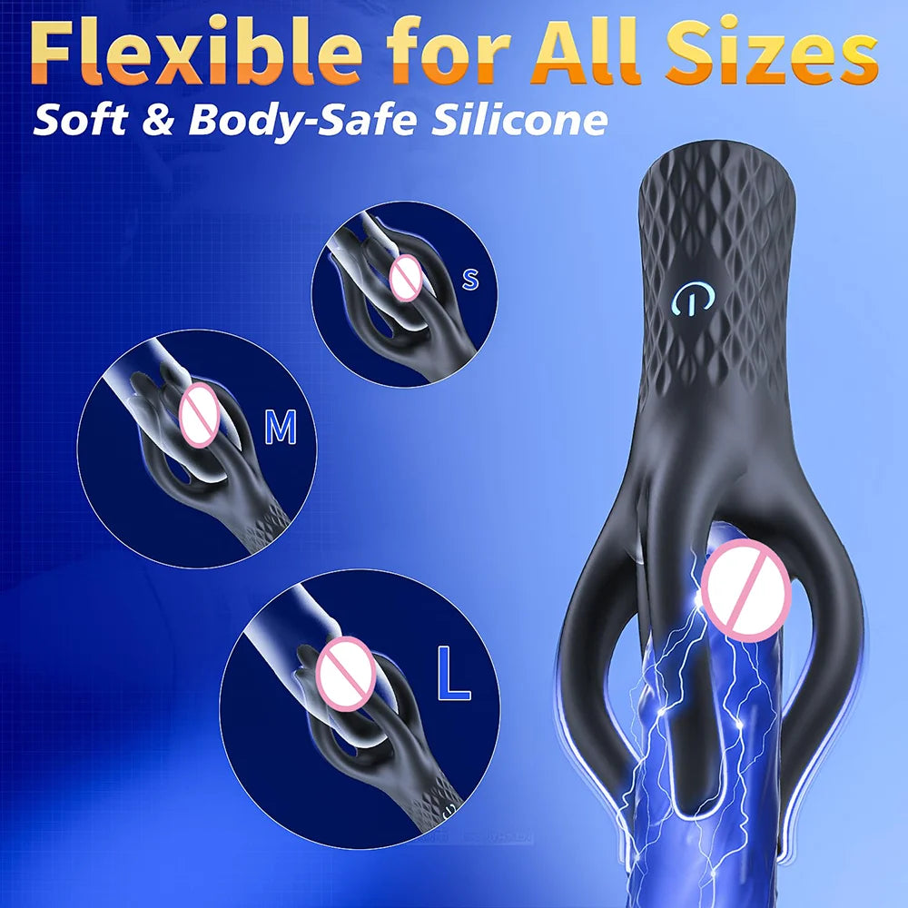 Male Penis Vibrator Sex Toys,4 Tentacles 360° Wrapping Glans Trainer,Fingertip Endurance Delay Exerciser,Masturbator Erotic Toys