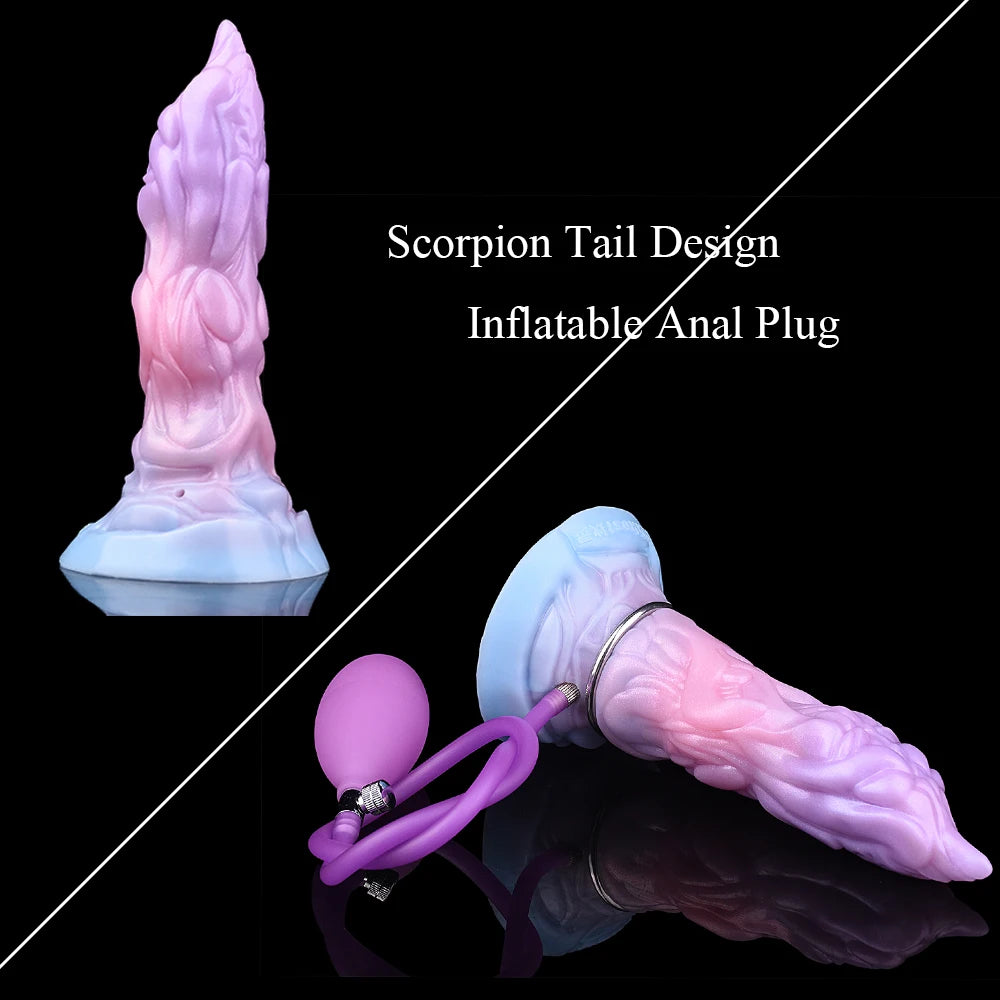 YOCY Scorpion Tail Design Inflatable Anal Plug With Sucker Monster Dildo Vagina Massager Butt Sex Toys For Adult Masturbator