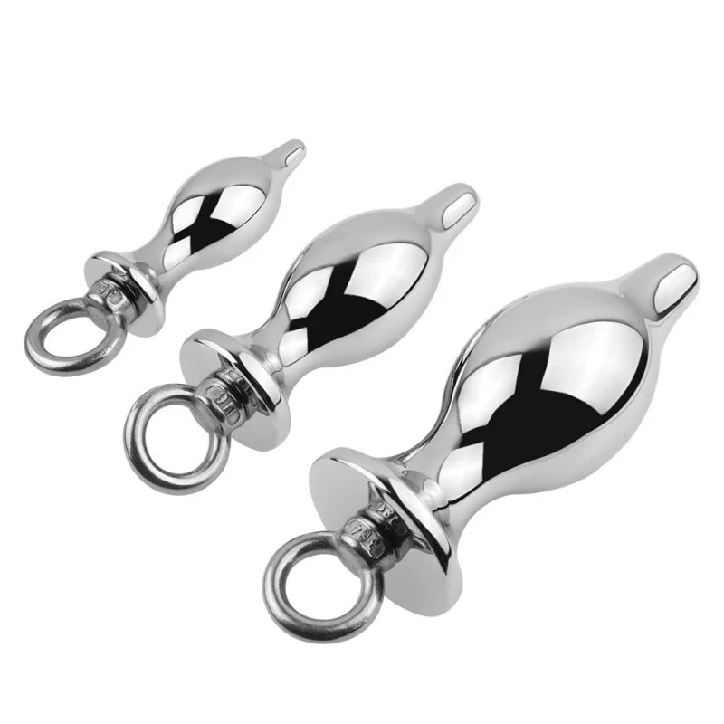 Erotic Accessories Metal Anal Plug With Pull Ring Fetish Anus Dilator Ass Stuff Tail Bdsm Bondage Adult Games Sex Toys For Women