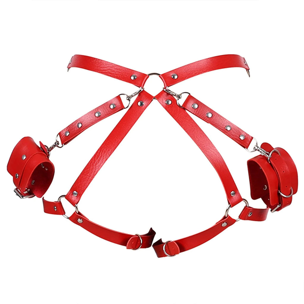 Handcuffs Sex Toys Games For Couples Leather BDSM Kit Body Harness Cuffs Bondage Straps Erotic Adult Sex Toys for Party Sexy
