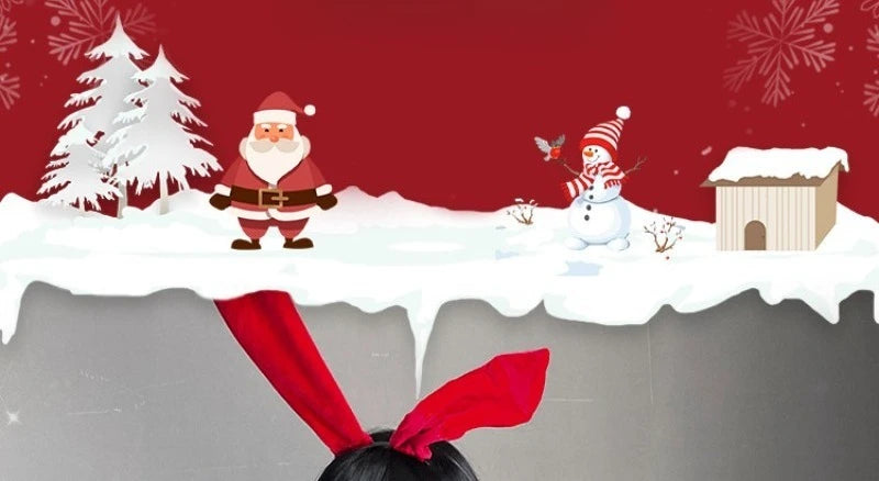 Sexy Christmas Bunny Girl Costume Dress for Women Cute Xmas Party Clubwear Stage Performance Festive Photo Shoot Outfits