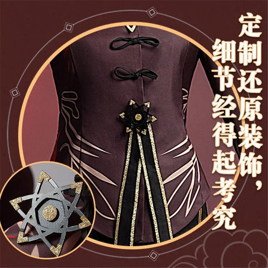 CN Costume Uniform Wig Cosplay Anime Game Genshin Impact Hutao Cosplay Hu Tao Chinese Style Halloween Costumes For Women