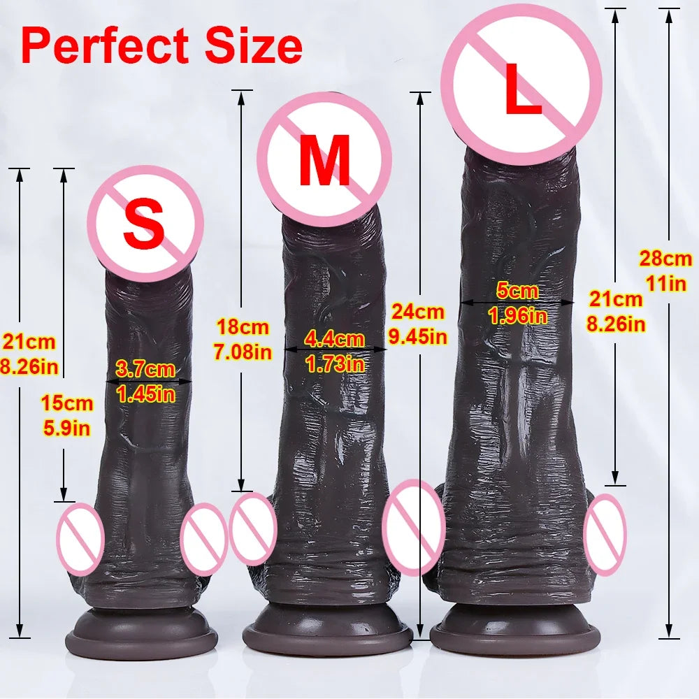 Huge Realistic Dildos for Women Real Skin Testicles Dildo Anal Vaginal Stimulation Strapon Big Glans Penis Sex Toys for Woman