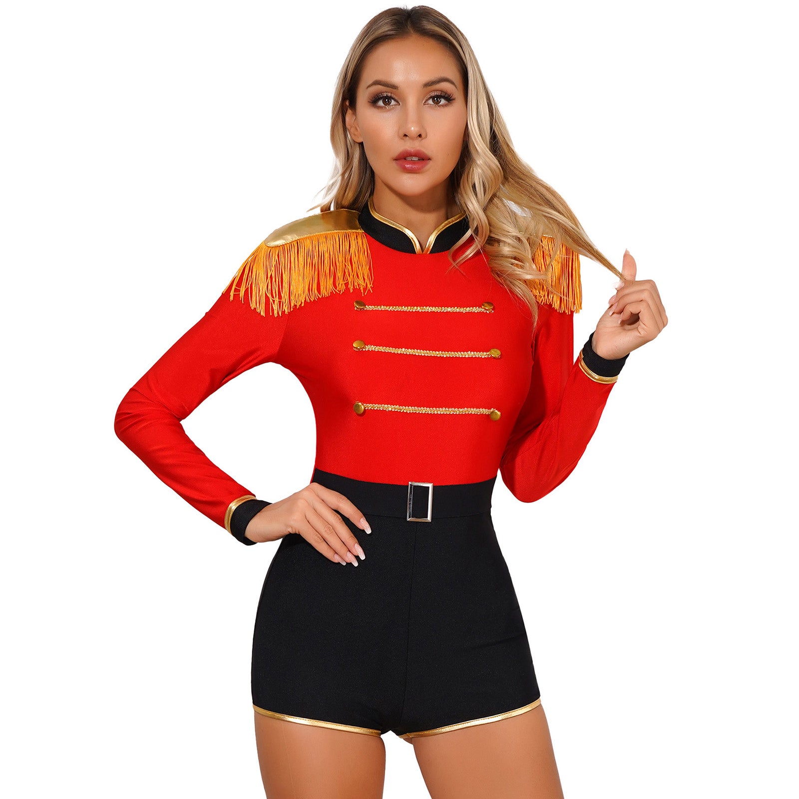 Womens Circus Ringmaster Halloween Cosplay Costume Glitter Lion Tamer Director Uniform Circus Majorette Carnival Clown Clothings