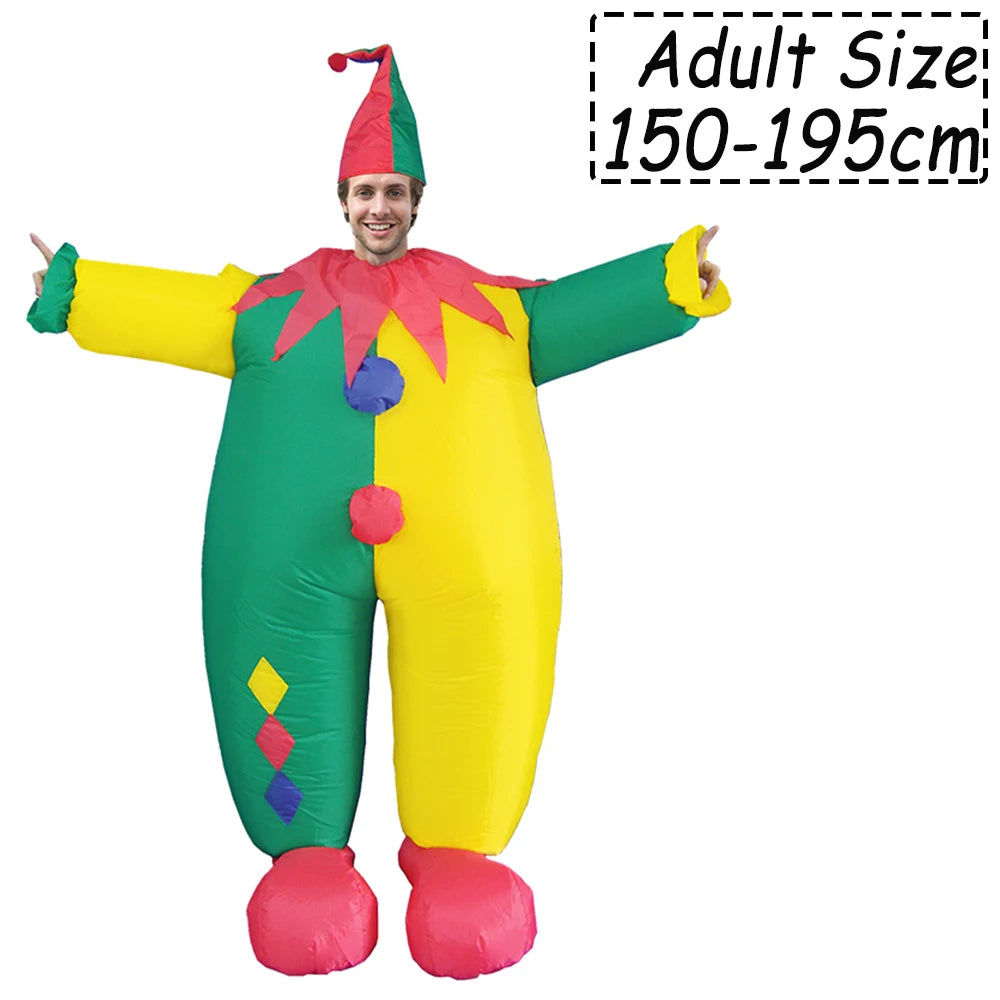 Easter Bunny Clown Adult Kids Inflatable Costume Funny Cute Rabbit Cosplay Suit For Performance Festival Carnival Party Clothing