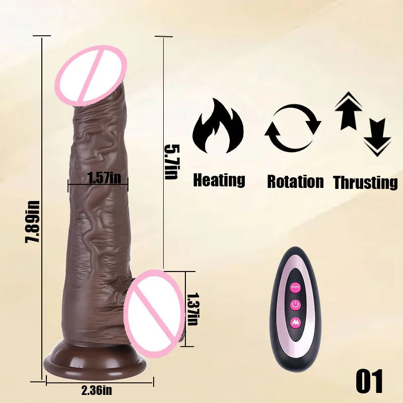 Women Automatic Telescopic Sex Toys Large Realistic Penis Huge Dildo Vibrator Super Big Dick Fake Cock 14.5 inch Long Dildos